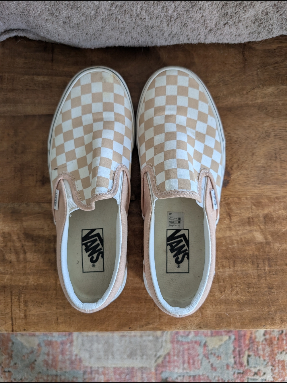 Vans Women's Classic Slip-On Checkerboard Sneakers - Beige